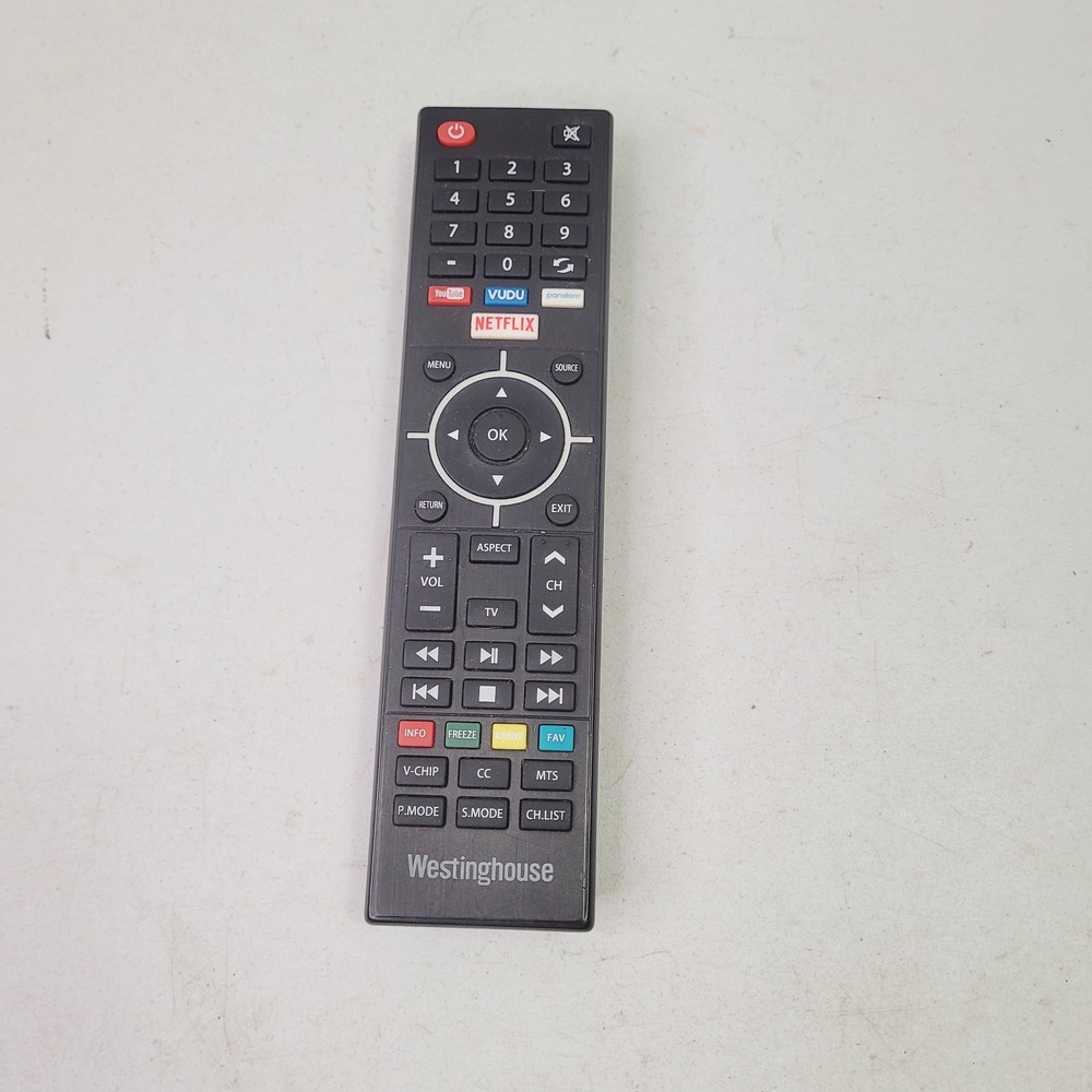 Westinghouse‎ WS-2258 TV Remote Control Unisex OS Black Netflix Vudu YouTube